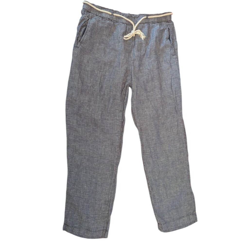 C&C California‎ 100% Linen Pants Fisherman Core Lagenlook Chambray Rope Nautical